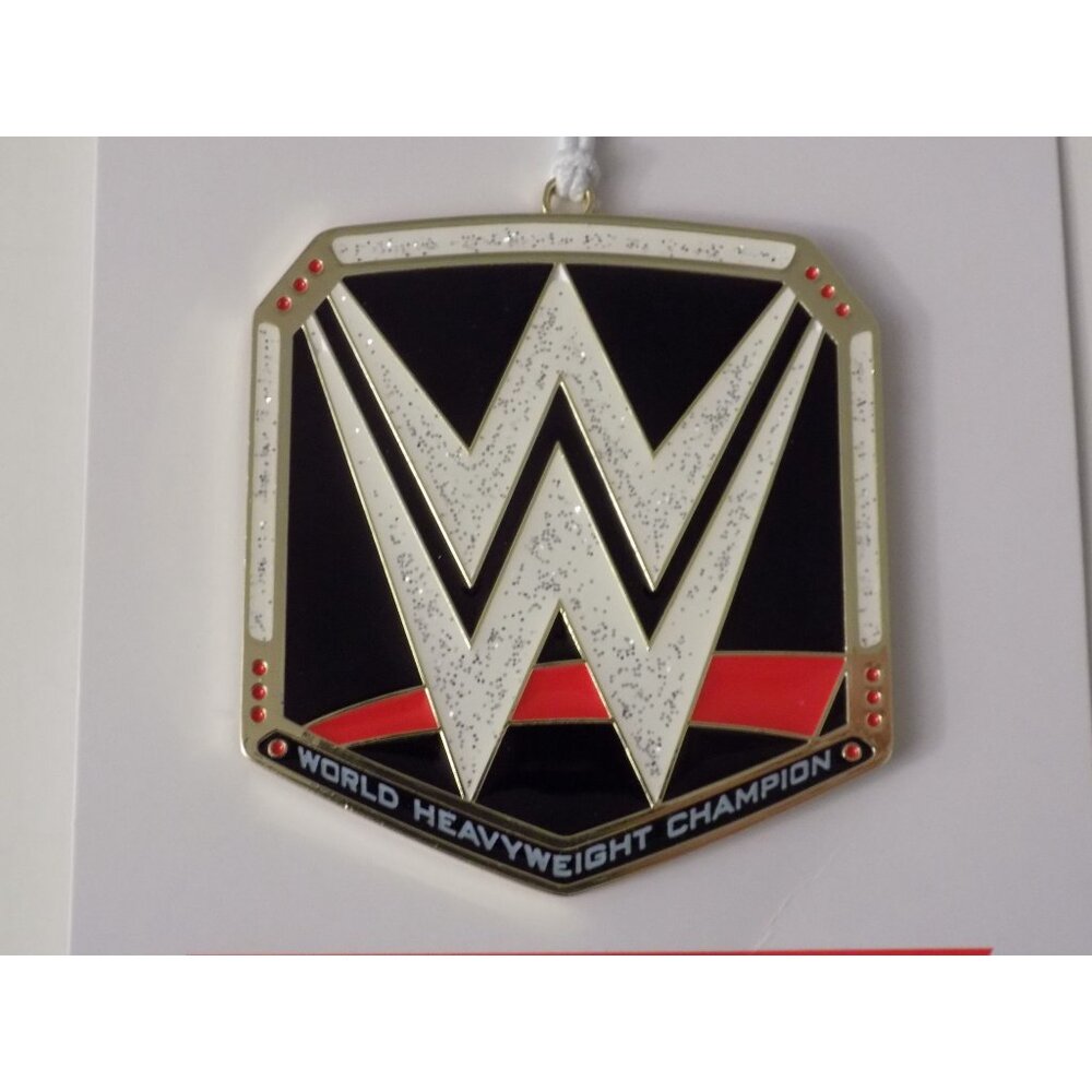 Hallmark Ornaments WWE Belt Logo 2'' Flat Metal Christmas Tree Ornament - Picture 3 of 3